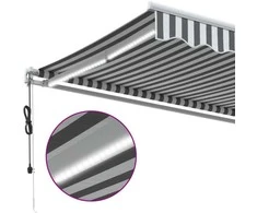 Automatinė ištraukiama markizė, antracito ir balta, 500x350cm