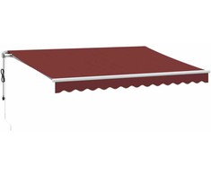 Automatinė ištraukiama markizė, bordo spalvos, 350x250cm