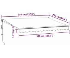 Ištraukiama markizė Geltona su balta rėmu 3,5 x 2,5 m