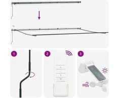 Automatinė ištraukiama markizė su LED, bordo spalvos, 600x300cm