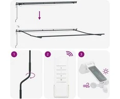 Automatinė ištraukiama markizė su LED, bordo spalvos, 450x300cm