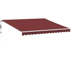 Automatinė ištraukiama markizė su LED, bordo spalvos, 400x350cm