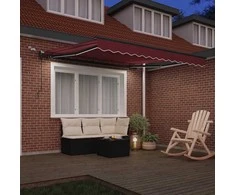 Automatinė ištraukiama markizė su LED, bordo spalvos, 300x250cm