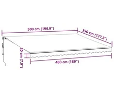 Ištraukiama markizė Vyšninė 500 × 350 cm Poliesteris