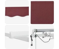 Automatinė ištraukiama markizė su LED, bordo spalvos, 300x250cm