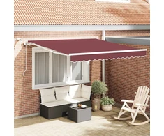 Automatinė ištraukiama markizė su LED, bordo spalvos, 300x250cm