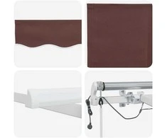 Automatinė ištraukiama markizė su LED, ruda, 300x250cm