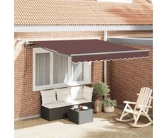 Automatinė ištraukiama markizė su LED, ruda, 300x250cm
