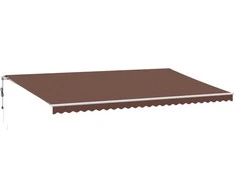 Automatinė ištraukiama markizė su LED, rudos spalvos, 600x350cm