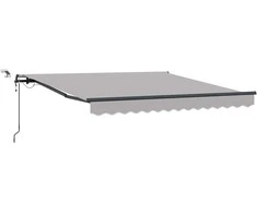 Skėtis Audinys su Šviesiai pilka 350 x 250 cm Poliesteris