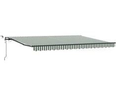 Skėtis Audinys su Žalia ir balta 450 × 350 cm Poliesteris