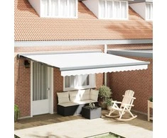 Ištraukiama markizė Balta 400 × 300 cm Audinys ir metalas