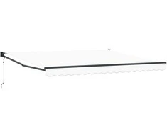 Ištraukiama markizė Balta 400 × 300 cm Poliesteris ir aliuminis