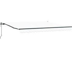 Ištraukiama markizė Balta 400 × 300 cm Audinys ir aliuminis