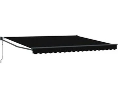 Ištraukiama markizė Juoda 400 × 300 cm Poliesteris ir aliuminis