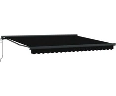 Ištraukiama markizė Juoda 400 × 300 cm Audinys ir metalas