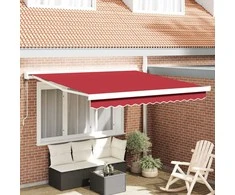 Pavėsinė Raudona 350 x 250 x 165 cm Poliesteris ir aliuminis