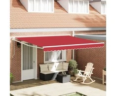 Ištraukiama markizė Raudona 400 × 300 cm Poliesteris ir Metalas