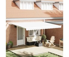 Ištraukiama markizė Balta 450 × 350 cm Poliesteris ir Metalas