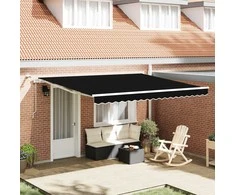 Ištraukiama markizė Juoda 400 × 350 cm Poliesteris ir Metalas