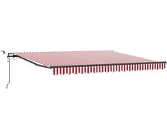 Skėtis Audinys su Raudona ir balta 400 × 350 cm Poliesteris
