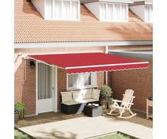 Ištraukiama markizė Raudona 400 × 300 cm Poliesteris ir Metalas