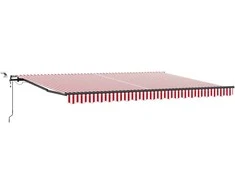 Skėtis Audinys su Raudona ir balta 450 × 350 cm Poliesteris