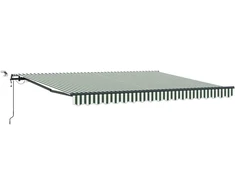 Skėtis Audinys su Žalia ir balta 400 × 300 cm Poliesteris