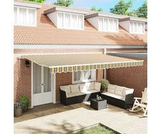 Elektrinė ištraukiama pavėsinė Žalia ir geltona 500 × 350 cm