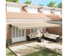 Elektrinė ištraukiama pavėsinė Žalia ir geltona 600 × 350 cm