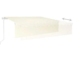 Automatinė markizė su uždanga/LED/vėjo jutikliu, kreminė, 6x3m