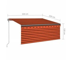 Automatiniu būdu ištraukiama markizė, oranžinė/ruda, 3,5x2,5m