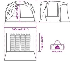 Automobilinė palapinė, mėlyna, keturvietė, atspari vandeniui
