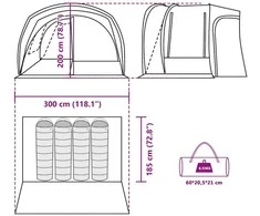 Automobilinė palapinė, žalia, keturvietė, atspari vandeniui
