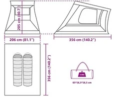 automobilių palapinė 2 asmenims, alyvuogių žalia