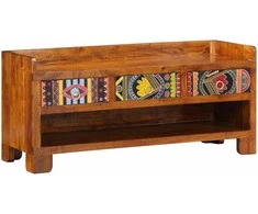Batų suolelis Medus ruda 100 x 35 x 45 cm Alyvuogių masyvas