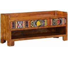 Batų suolelis Medus ruda 100 x 35 x 45 cm Alyvuogių masyvas