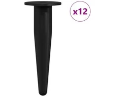 Baldų kojelės 12 vnt. Juoda Ø 40 x 98 mm Geležis