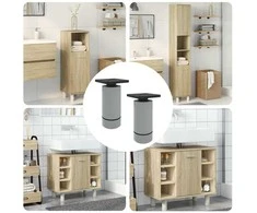 Baldų kojelės Reguliuojamas 2 pcs Balta 64 x 64 x 100 mm PP