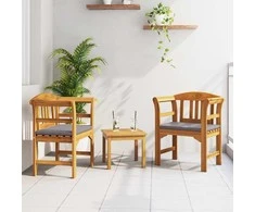 Lauko baldų komplektas Sodo rožių poilsio rinkinys 3 pcs Kietos akacijos mediena