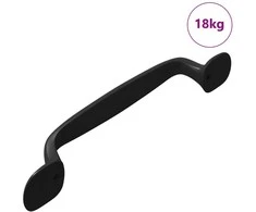 Baldų rankena 250 vnt. Juoda 130 x 19,4 x 22,3 mm Aliuminis