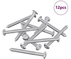 Baldų varžtai 12 pcs Sidabro M6 x 60 mm Plienas