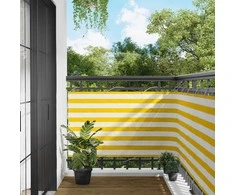 Balkono Ekranas Geltona ir balta 100 x 700 cm Oksfordo audinys