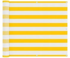 Balkono Ekranas Geltona ir balta 100 x 800 cm Oksfordo audinys
