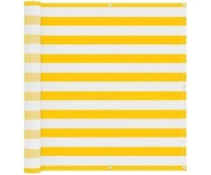 Balkono Ekranas Geltona ir balta 110 x 400 cm Oksfordo audinys