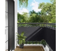 Balkono Ekranas Juodas 75 x 200 cm PU dengtas oksfordas alu