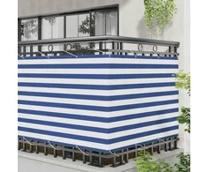 Balkono Ekranas Mėlyna ir balta 110 x 500 cm Oksfordo audinys