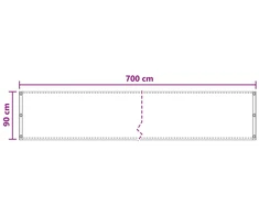 Balkono uždanga Smėlio 90 x 700 cm HDPE ir aliuminis