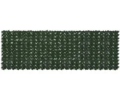 Balkono ekranas su lapais Tamsiai žalia 300 x 100 cm