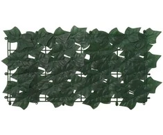 Balkono ekranas su lapais Tamsiai žalia 600 x 75 cm